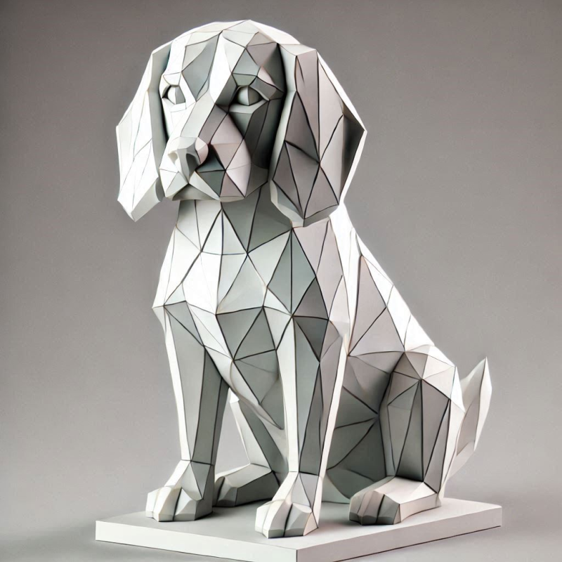 Low-Poly Beagle Dog Statue Modelo de impresión 3D .c4d .max .obj .3ds .fbx .stl .blend