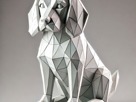 Low-Poly Beagle Dog Statue 3D प्रिंट मॉडल