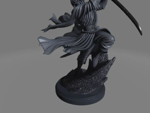 Dynamic Sword Warrior Sculpture 3D Print Model