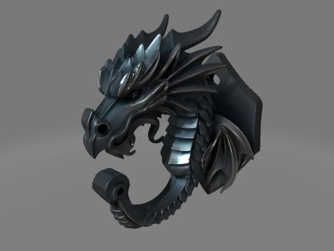 Dragon Head Wall Mount 3D Print Model