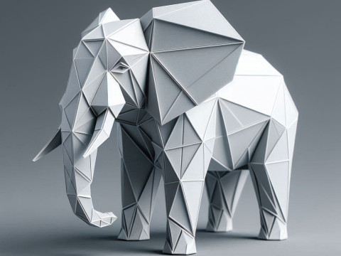 Origami Elephant Modelo de impresión 3D