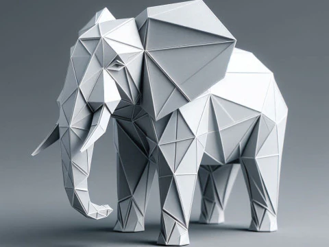 折り紙のゾウ 3Dプリントモデル