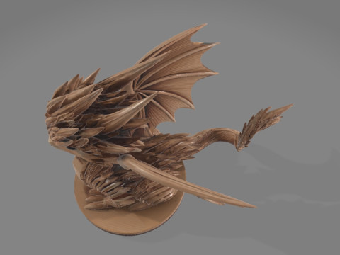Wooden Dragon before begin shout fire fantasy Modello di stampa 3D