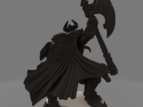 Faceless Axe Warrior in Battle Swing Modèles 3D en vedette