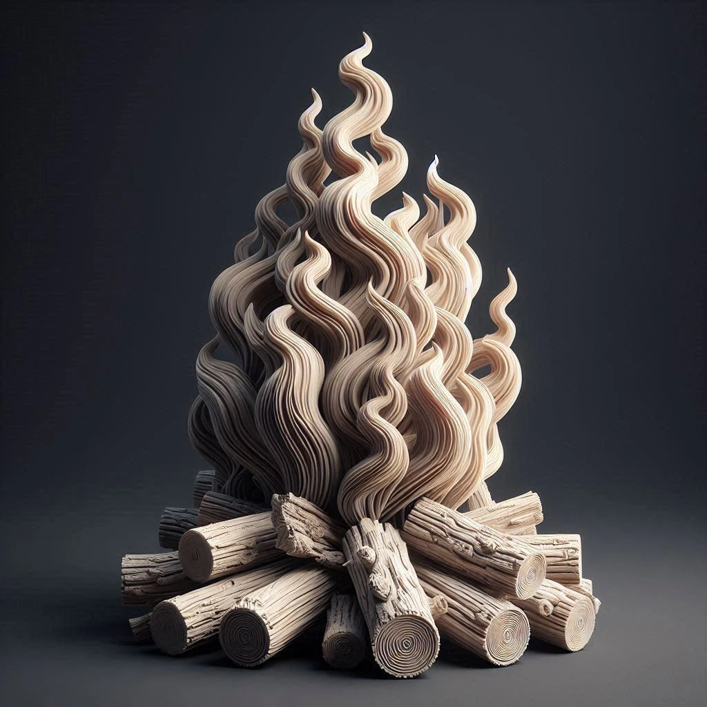 Campfire Sculpture 3D Print Model .c4d .max .obj .3ds .fbx .stl .blend 