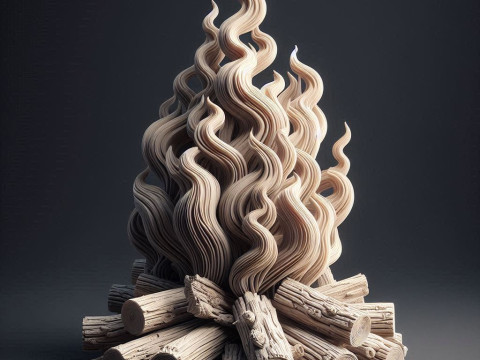 Campfire Sculpture Modèles 3D en vedette