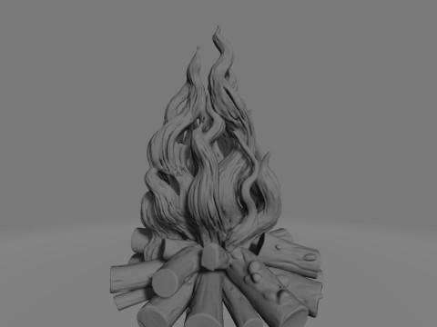 Campfire Sculpture Model Cetak 3D