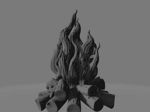 Campfire Sculpture Model Cetak 3D