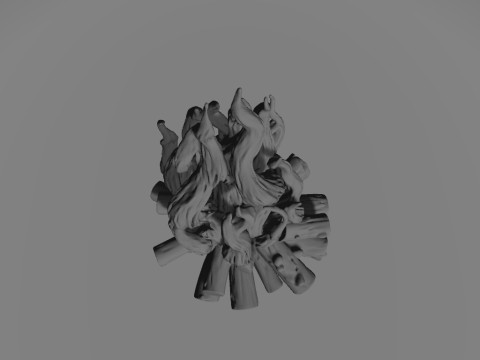 Campfire Sculpture Model Cetak 3D