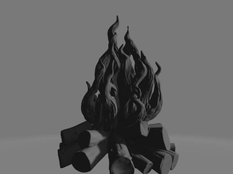 Campfire Sculpture 3D Print Model