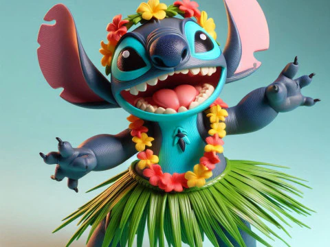 Hawaii Stitch Hula dancer 3D Print Model