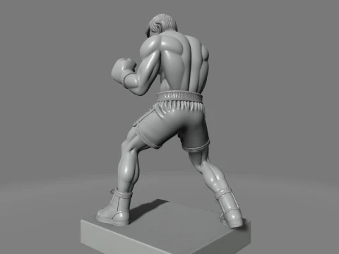Boxer in Fighting Stance 3D Print Model