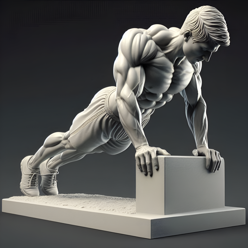Push Up Gym Athlete Modelo de impresión 3D .c4d .max .obj .3ds .fbx .stl .blend