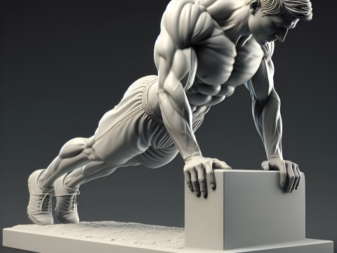 Push Up Gym Athlete 3D Print Model