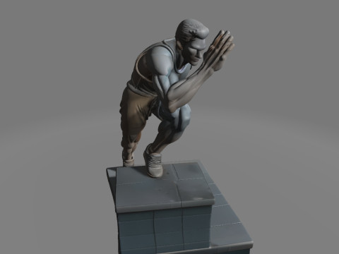 Runner on Stairs Dynamic Sprint Pose 3D 打印模型