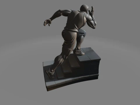 Runner on Stairs Dynamic Sprint Pose 3D Print Model