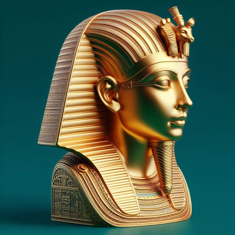 Tutankhamuns Head Ancient Egyptian Bust 3D Принт Модель .c4d .max .obj .3ds .fbx .stl .blend