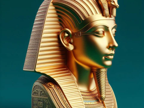 Busto del antiguo Egipto de la cabeza de Tutankam&oacute;n Modelo de impresión 3D