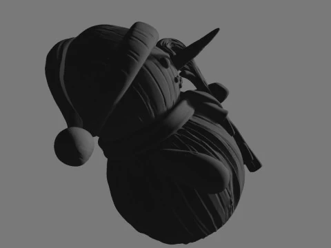 Stylized Wooden Snowman 3D Print Model
