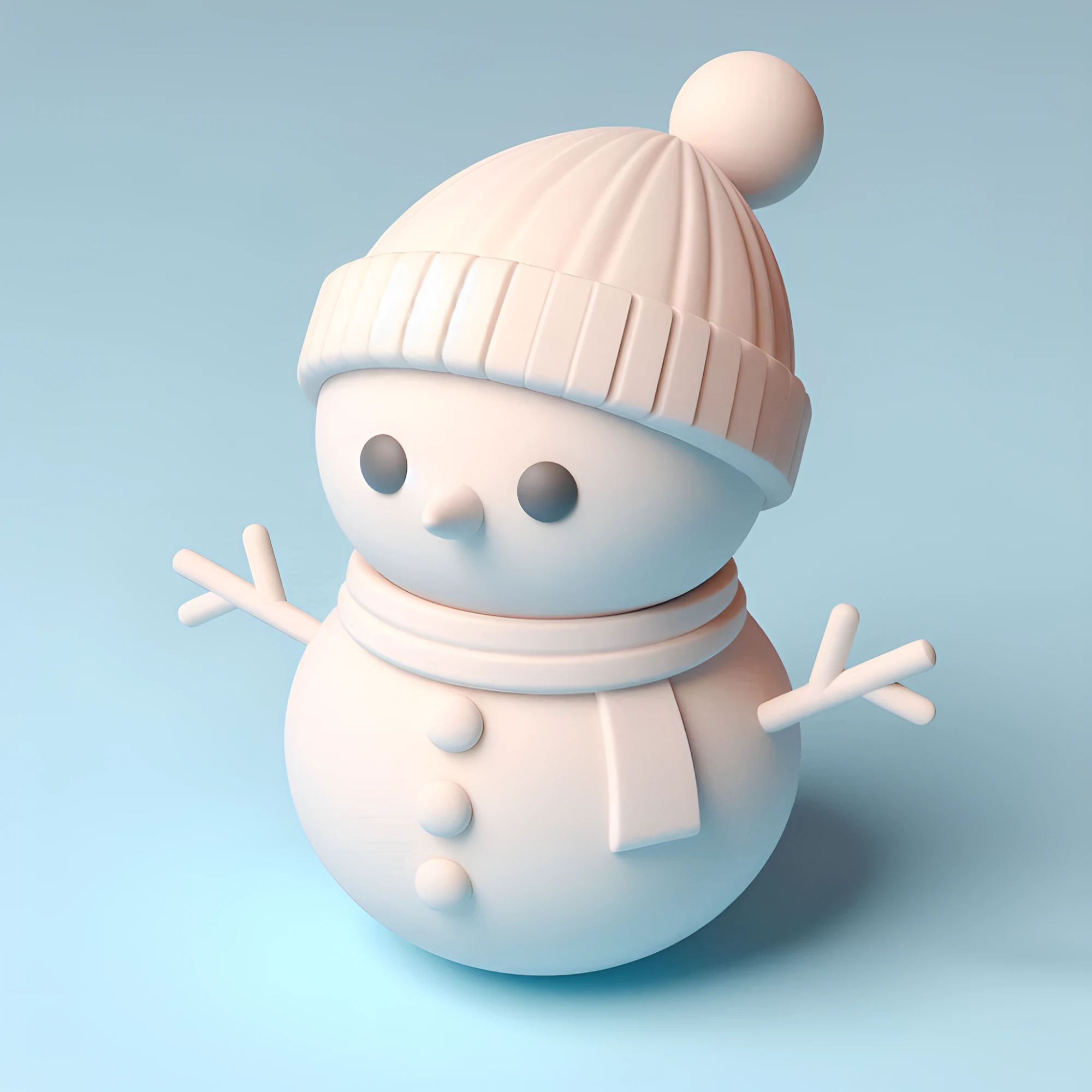 Minimalist White Snowman 3D Print Model .c4d .max .obj .3ds .fbx .stl .blend 