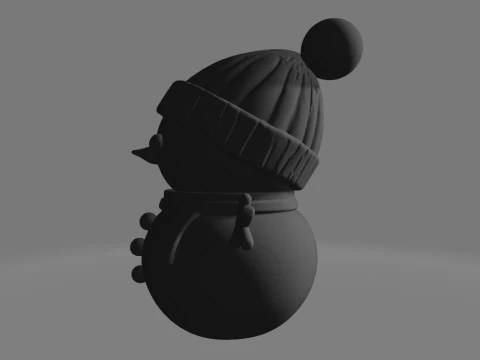 Minimalist White Snowman 3D Print Model