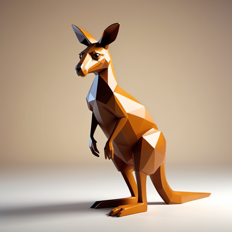 Low-Poly Kangaroo Modelo de impresión 3D .c4d .max .obj .3ds .fbx .stl .blend