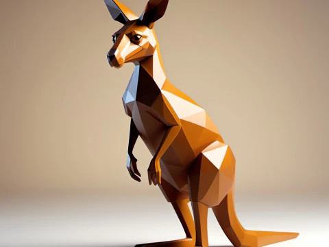 Low-Poly-Känguru 3D Druckmodell