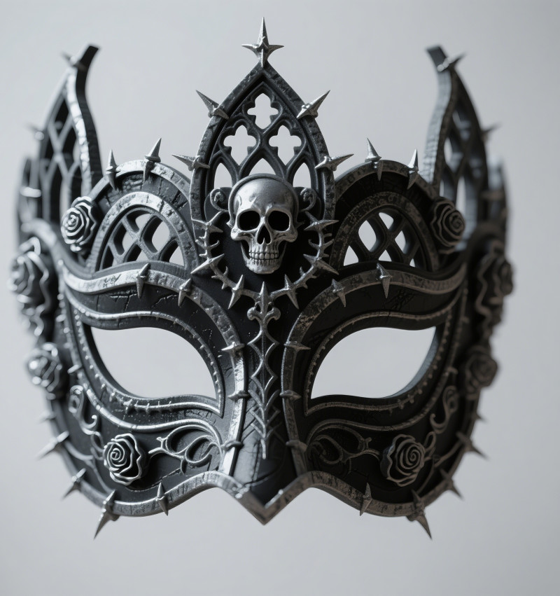 Gothic Carnival-Style 3D Mask for Display Model do druku 3D .c4d .max .obj .3ds .fbx .stl .blend