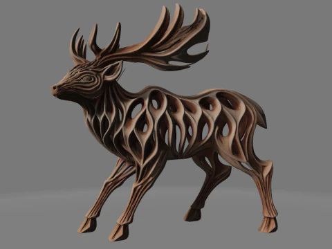 Hollow Deer Sculpture 3D Print Model