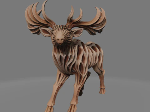 Hollow Deer Sculpture 3D Print Model