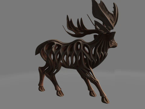 Hollow Deer Sculpture 3D Print Model