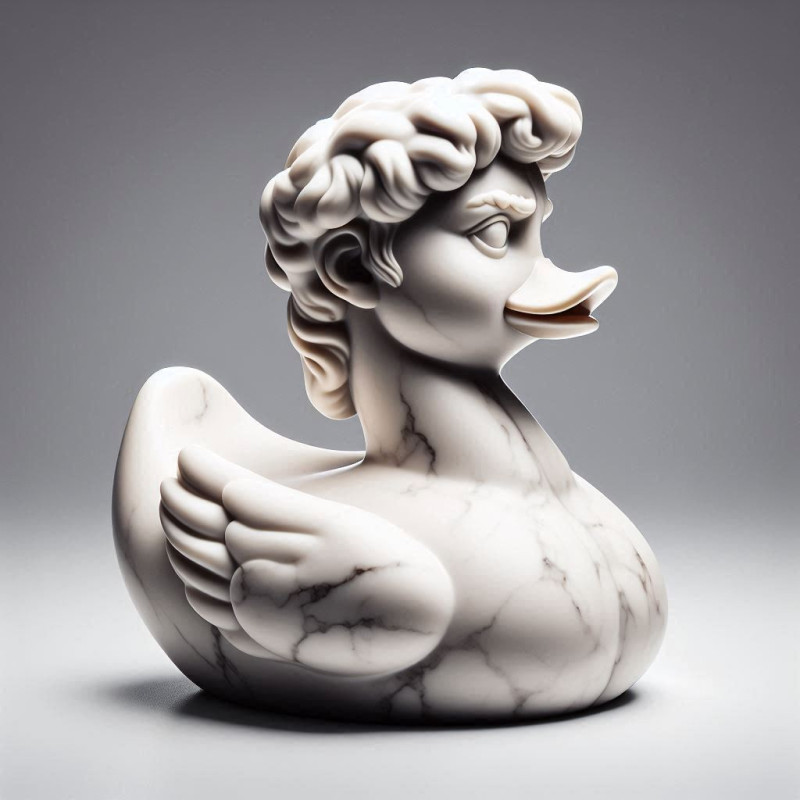 Rubber Duck David A Renaissance Twist Model do druku 3D .c4d .max .obj .3ds .fbx .stl .blend