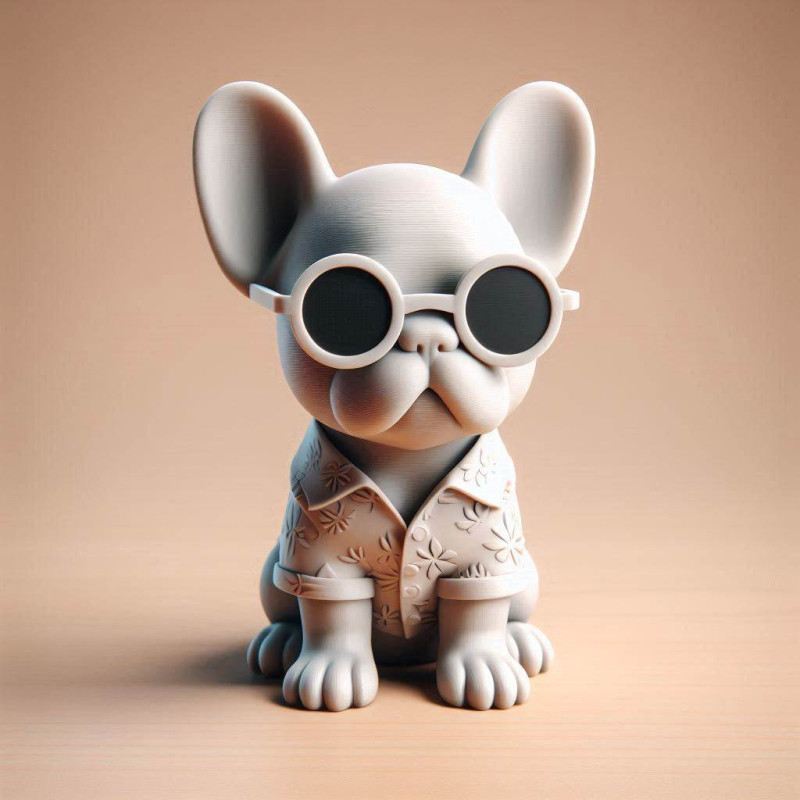 French Bulldog Puppy in Sunglasses on vocation 3D Print Model .c4d .max .obj .3ds .fbx .stl .blend