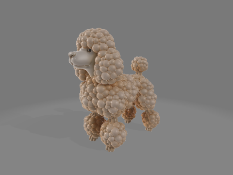 Cauliflower Textured Poodle 3D Baskı Modeli