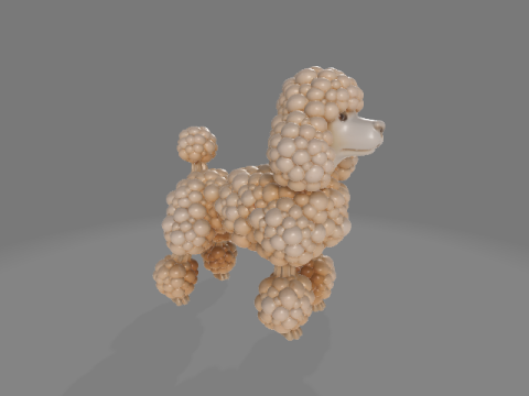 Cauliflower Textured Poodle 3D Baskı Modeli