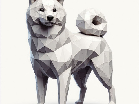 Polygonal Shiba Inu Dog 3D प्रिंट मॉडल