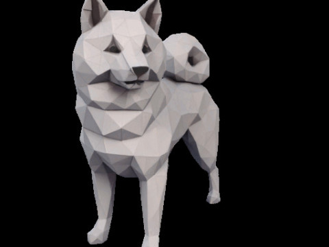 Polygonal Shiba Inu Dog Modello di stampa 3D