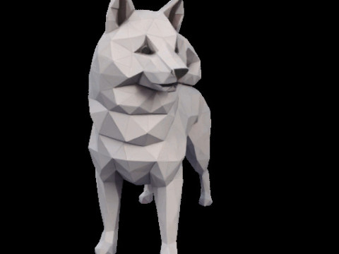 Polygonal Shiba Inu Dog Modello di stampa 3D