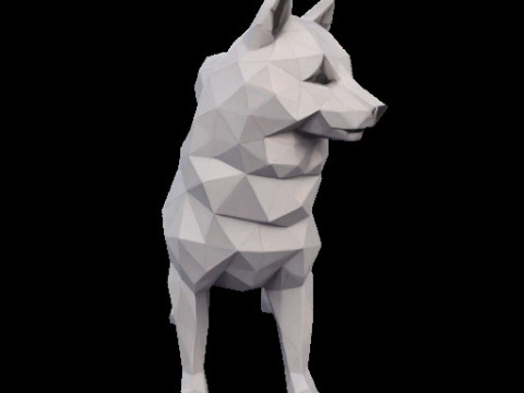 Polygonal Shiba Inu Dog Modello di stampa 3D