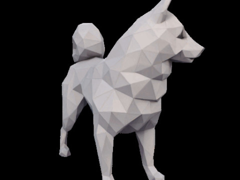 Polygonal Shiba Inu Dog Modello di stampa 3D