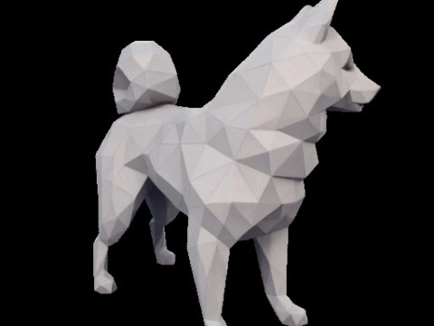 Polygonal Shiba Inu Dog Modello di stampa 3D