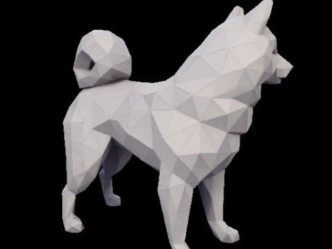 Polygonal Shiba Inu Dog Modello di stampa 3D