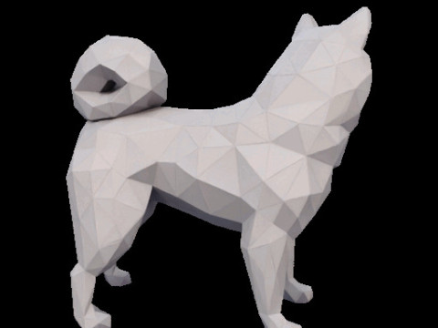 Polygonal Shiba Inu Dog Modello di stampa 3D
