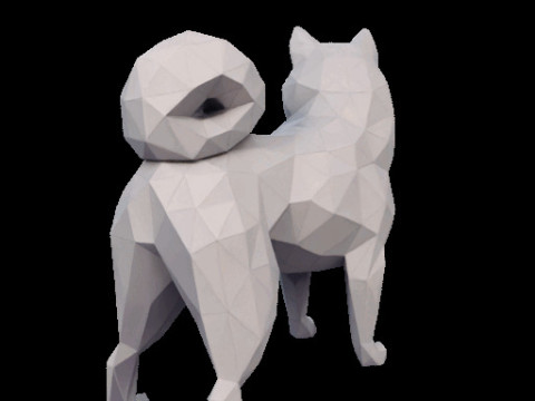 Polygonal Shiba Inu Dog Modello di stampa 3D