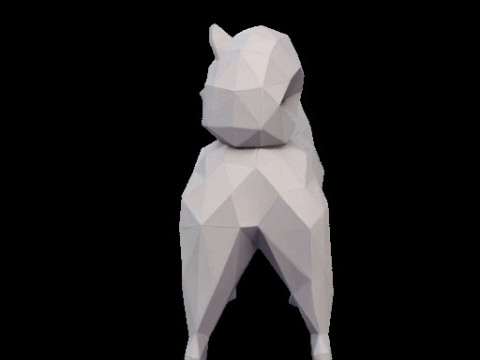 Polygonal Shiba Inu Dog Modello di stampa 3D
