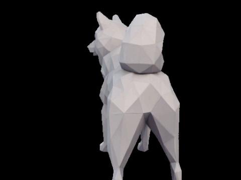 Polygonal Shiba Inu Dog Modello di stampa 3D
