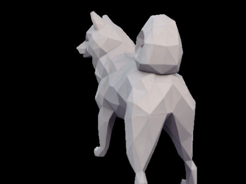 Polygonal Shiba Inu Dog Modello di stampa 3D