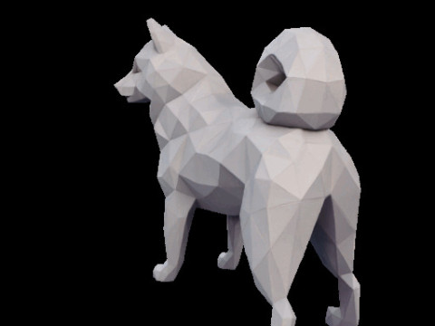 Polygonal Shiba Inu Dog Modello di stampa 3D
