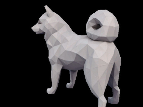 Polygonal Shiba Inu Dog Modello di stampa 3D