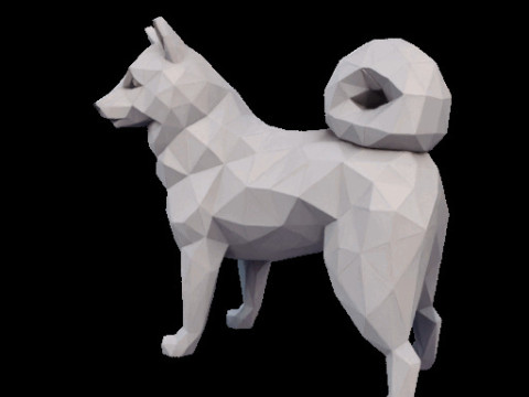 Polygonal Shiba Inu Dog Modello di stampa 3D